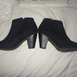 Bamboo Black Zip-Up Ankle Booties